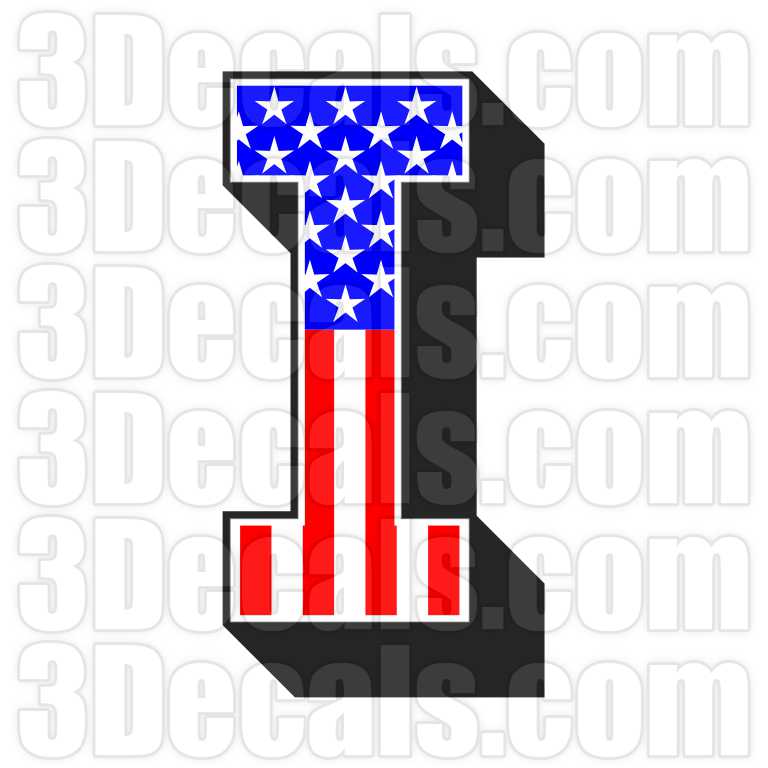 US Flag Letter I | 3Decals
