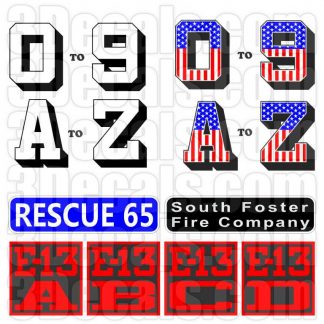 Reflective Firefighter Numbers for Helmet 
